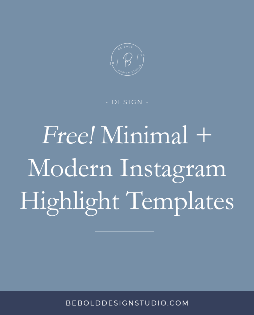 Instagram Highlight Templates Free Minimal Modern Be Bold
